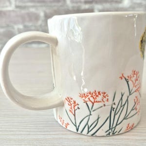 Anthropologie Dagny Hand Painted INITIAL C Monogram Stoneware Mug Botanical afbeelding 6