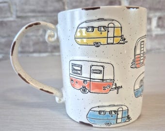 Spectrum Designz Happy Camper 16 oz. Embossed 2017 Coffee Mug