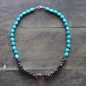 SALE 30% OFF Turquoise and Tiger Eye Necklace