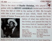 CHARLiE CHRISTiAN With The Benny GOODMAN Sextet 1955 COLUMBiA CL 652 Vinyl Lp Record Album Soul Reissue Jazz Factory SEALED