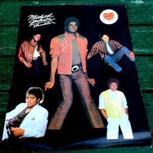 Vintage MICHAEL JACKSON Thriller POSTER Original 1882 Large 18" x 24" Mj Best In The World 1980s ViNTaGE old store dead stock