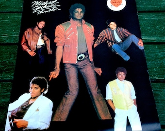 Vintage MICHAEL JACKSON Thriller POSTER Original 1882 Large 18" x 24" Mj Best In The World 1980s ViNTaGE old store dead stock