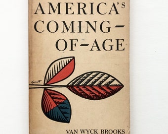 Early EDWARD GOREY Book Cover TYPOGRAPHY 1958 America's Coming of Age Van Wyck Brooks  A129 Doubleday Anchor Gory George Giusti cover art