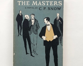 Early EDWARD GOREY art Illustrated Book Cover + Typography 1959 C.P.  Snow The MASTERS  Doubleday Anchor A 162 Vintage Gory