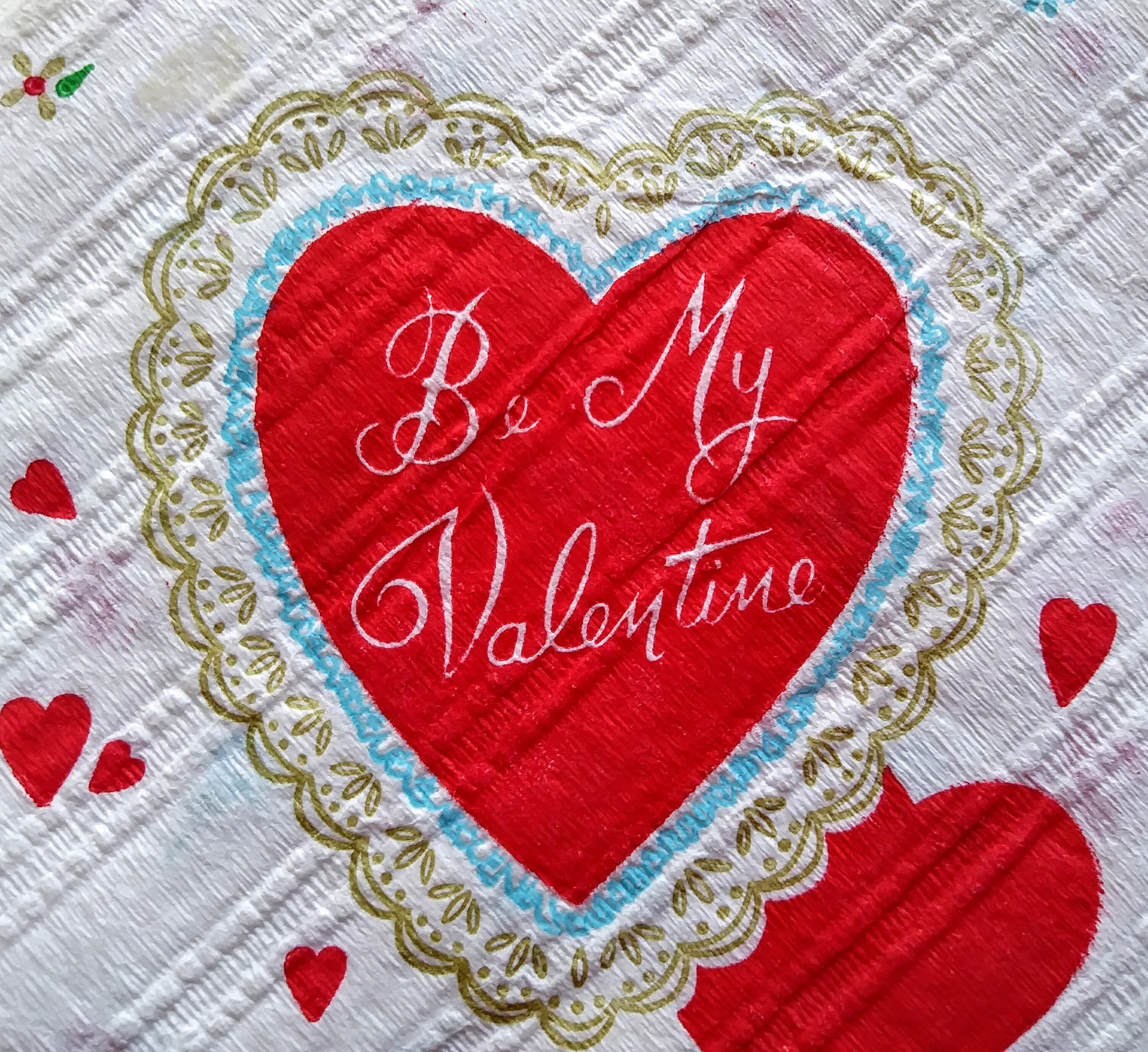 Set of 5 Vintage VALENTINE NAPKINS paper napkin Etsy