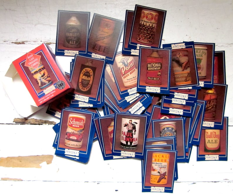 Set of 100 BEER CAN Trading Cards from 1993 Complete Boxed Etsy