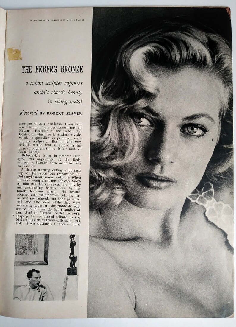 1956 vintage PLAYBOY Magazine August 56 Anita EKBERG Shel | Etsy