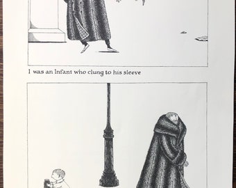 Large Vintage Edward GOREY Print / Poster 1970s the Chinese Large Vintage Edward GOREY Print / Poster 1970s the Chinese