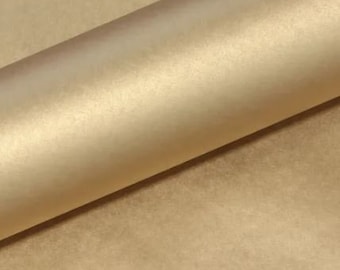 Gold Plain Uncoated Matt Gift Wrap - Wrapping Paper (3 Metres)