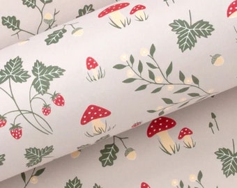 Wonderland Forest Grey Uncoated Matt Gift Wrap - Wrapping Paper (3 Metres)