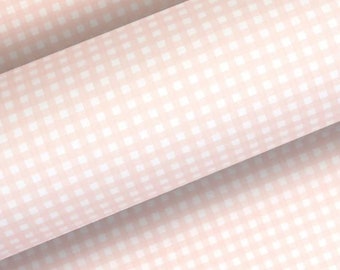 Champagne Gingham Uncoated Gift Wrap - Wrapping Paper (3 Metres)