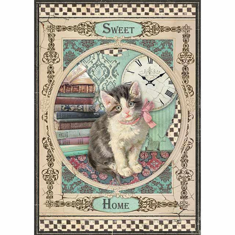 Stamperia Rice Paper Decoupage 1 x A4 Size Sheet Sweet Kitten