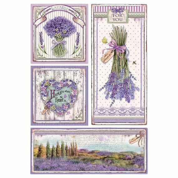 Lilac Decoupage Stamperia 1 x A4 Size Sheet Rice Paper