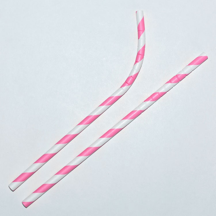 Pink Bendy Paper Straws