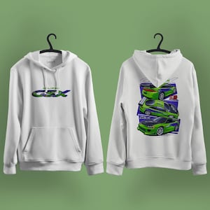 Felpa unisex Mitsubishi Eclipse GSX, stile JDM Street Racing, ispirata a Paul Walker, ideale come regalo per appassionati di auto.
