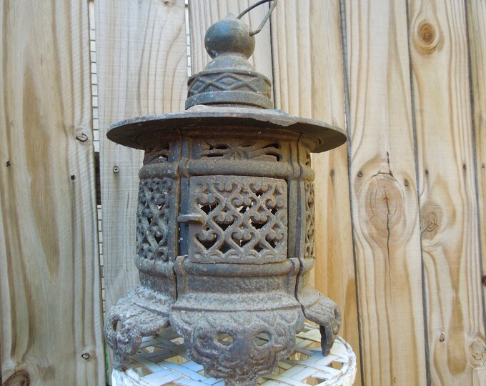 Antique Cast Iron Lantern Cast Iron Garden Lantern Etsy