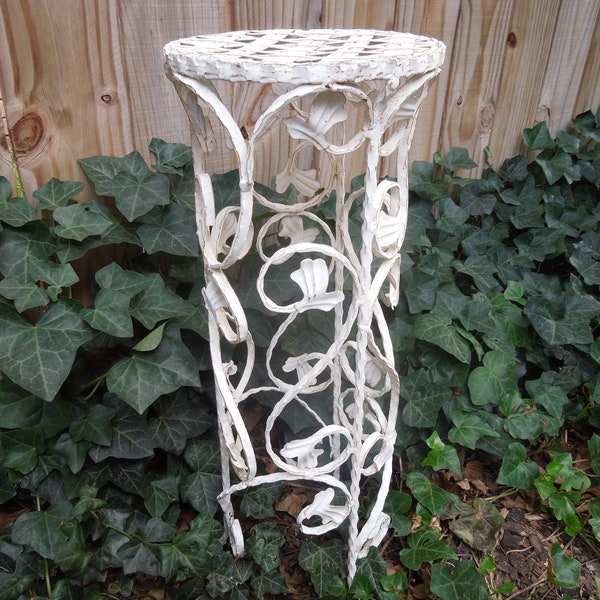 Vintage Wrought Iron Plant Stand White Wrought Iron Garden Patio Furniture