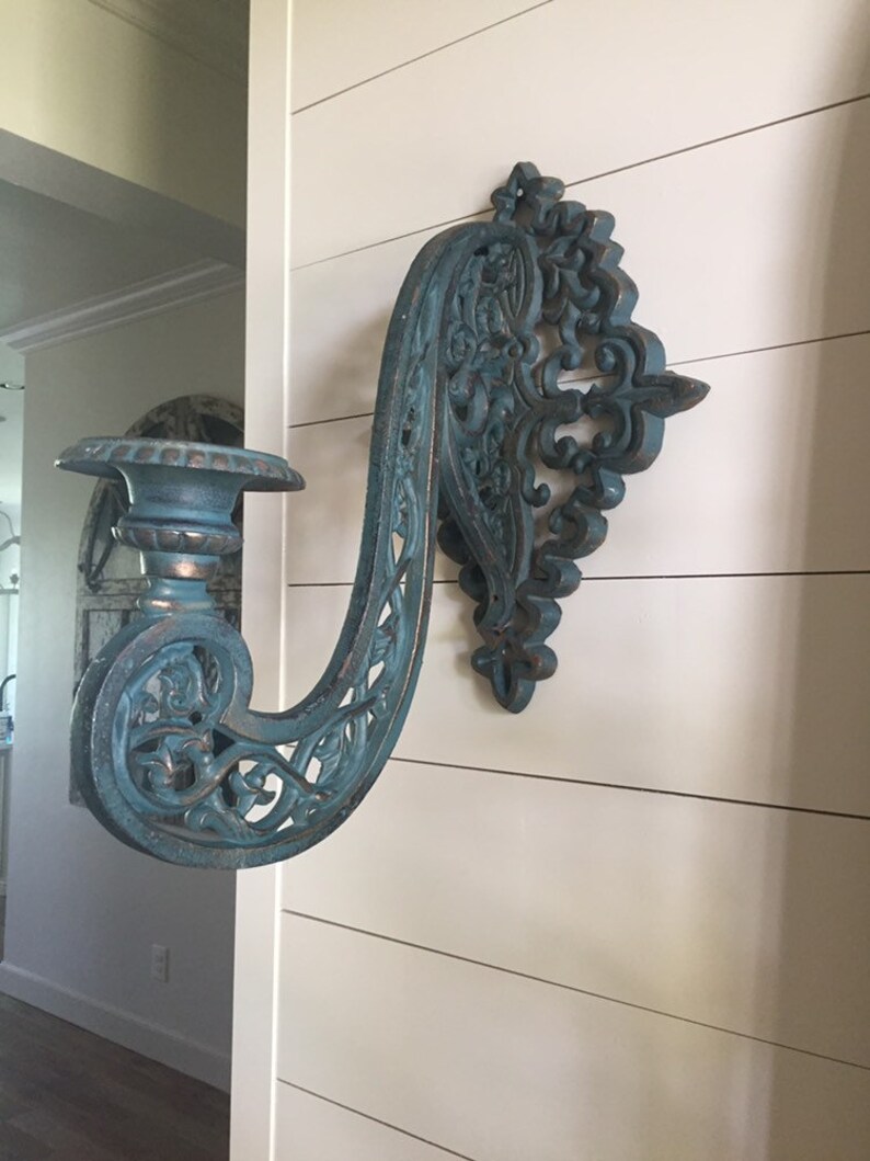 Antique Architectural Cast Iron Salvage Huge Cast Iron Sconces Etsy