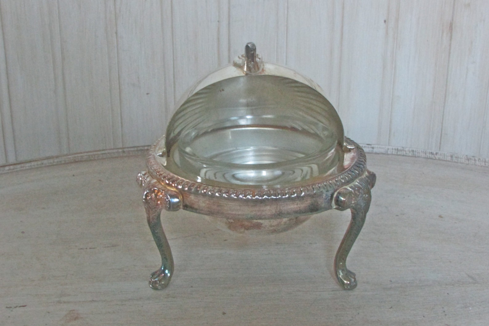 Antique Silverplated Butter Dish Round Rotating Lid Butter Etsy