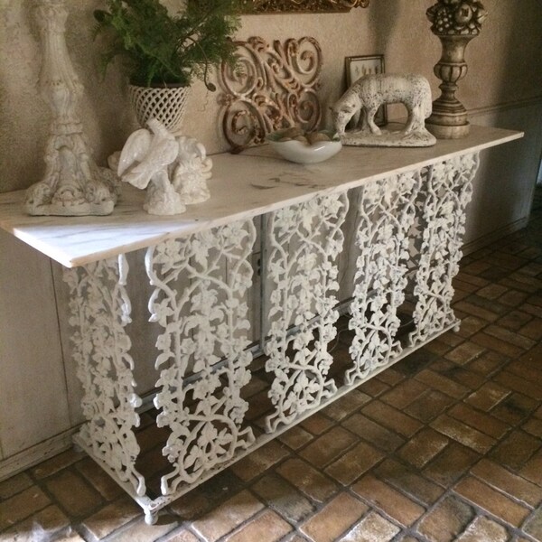 Gorgeous Cast Iron Console Table Cast Iron Table Antique Garden Table