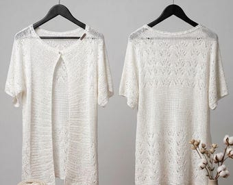 Gebreid vest met halve mouw