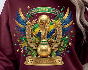 Diseño PNG de aficionado al fútbol del Mundial de Brasil 2026 (Descarga digital)