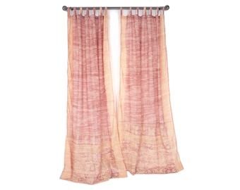 Sari Curtains 84"/96"L Boho Curtains DREAMBoHO Collection Light-Filtering BLUSH Chubby Chic Bed Canopy, Window Treatment For Living/Bedroom