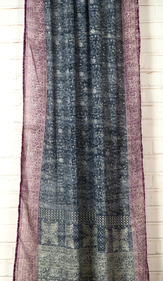 Gray Charcoal Plum Curtain Colorful Window Treatment Indian Etsy
