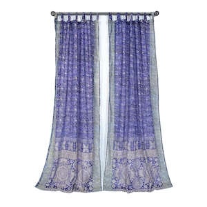 Juego de cortinas Sari Tratamiento de ventanas Boho transparentes para dormitorio Sala de estar Comedor Cama Toldo Tienda Indian Gypsy Chic