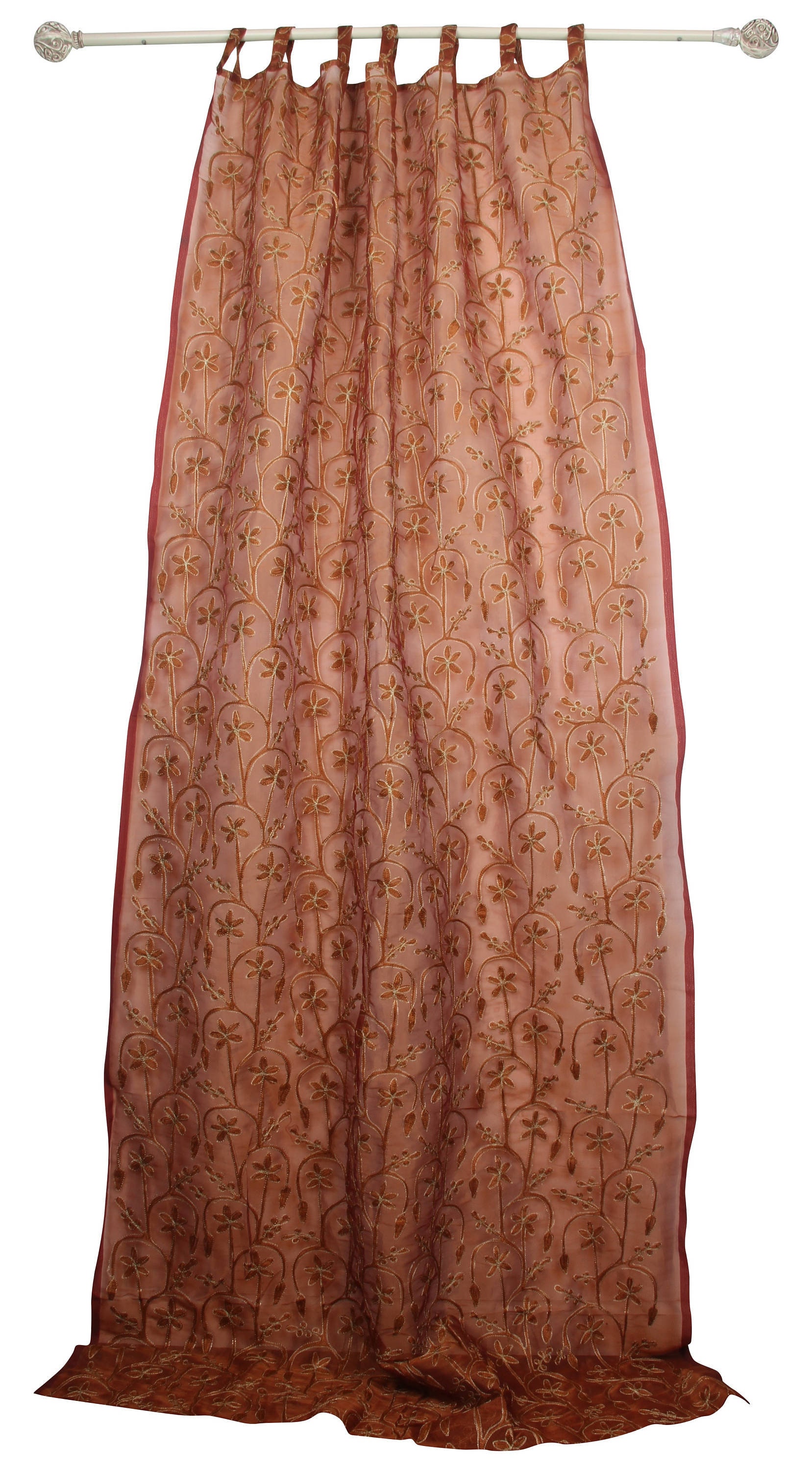 Embroidered Sheer Curtain Copper Curtain Lilac Gold Etsy