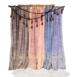 Conjunto de Cortina Sari Boho Tratamento de Janela Cortinas Pura para Quarto Sala de estar Cama de dossel Tenda Indiana Cigana Chique