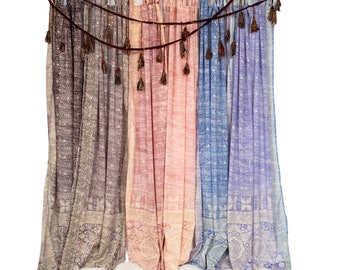 DREAMBoHO Collection Light-Filtering Sari Curtains 84"/96"L Boho Curtains, Bed Canopy, Wall Tapestry,  Window Treatment For Living/Bedroom