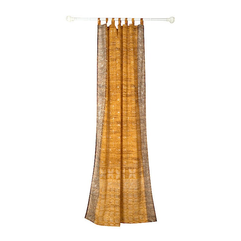Gold Curtain Amber Honey Yellow Earth Tones Colorful Window Etsy