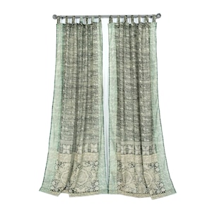 Sari Curtains 84&quot;/96&quot;L Boho Curtain BoHoEARTH Light-Filtering drapes-Moss Pine Green-backdrop Bed Canopy Window Treatment For Living/Bedroom
