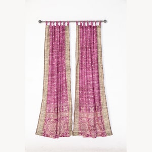 Light-Filtering Sari Curtains 84&quot;/96&quot;L Boho Curtains, Bed Canopy, Tapestry, Window Treatment For Living/Bedroom Customizable Indian Print