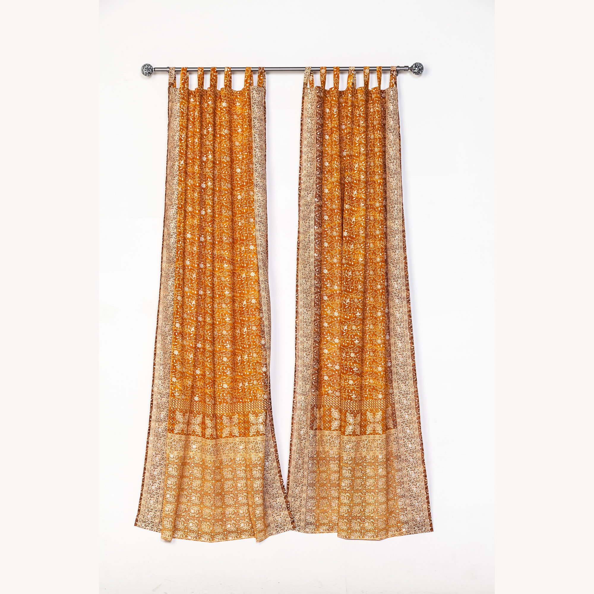 Sari Set di tende Boho Trattamento finestra Tendaggi trasparenti per camera da letto Soggiorno Sala da pranzo Tenda a baldacchino indiano