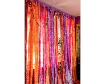 Sari Fabric Full Length ~ Fuschia Pink Navy Blue — Colors by Padmini