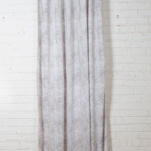 Black and White, 52&quot; Wide panel, amazing RAYON fabric, SOFT Fall Faded, boho Shabby Chic, Window treatment white decor, Gift Silk Bag