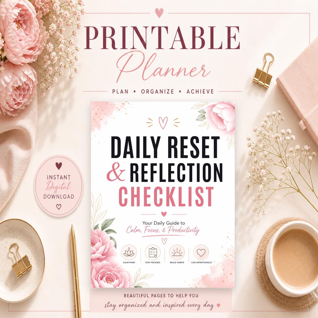 Daily Reset Printable | Self Care Planner PDF | Morning Routine Sheet ...