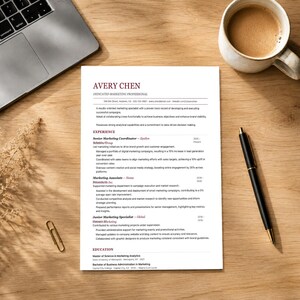 Paquete de plantillas de currículum de marketing compatibles con ATS: conjunto editable de CV y carta de presentación, página de referencias, varias páginas, Word PDF.