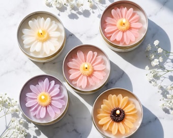 Vela floral para pedirle a la dama de honor que la invite a salir en una lata dorada / Recuerdo floral para despedida de soltera / Regalo de boda