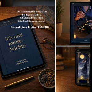 Diario della routine serale, diario dell'ansia, diario del sonno, riduzione del carico mentale, regolazione del sistema nervoso, lavoro sull'ombra, eBook interattivo in PDF