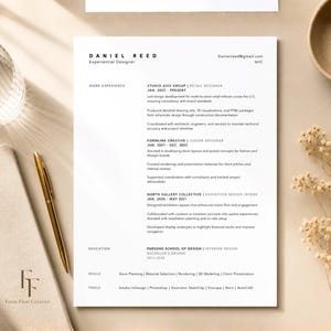 Paquete de plantillas de currículum minimalistas en Canva / Carta de presentación + Página de referencias / CV moderno / Descarga instantánea / Currículum profesional en Canva