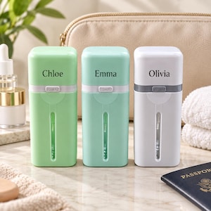 Personalized Engraved 4-in-1 Travel Sample Bottles, Sample Containers for Cleansers, Lotions, and Cosmetics, Gift for Her