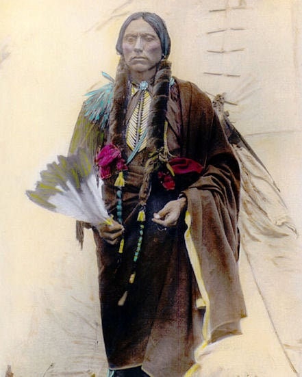 Colorized Photo: Quanah Parker Comanche Native American Indian 1909 8x10
