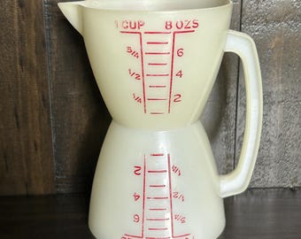 Vintage Tupperware Double Sided Measuring Cup – Wet/Dry Kitchen Tool