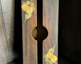 Vintage Wooden Tissue Box Holder Dispenser Hand Painted Fruit Design