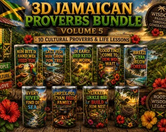 3D Jamaican Bundle Volume 5 | Cultural Wisdom Tumbler Wraps (Digital Download)