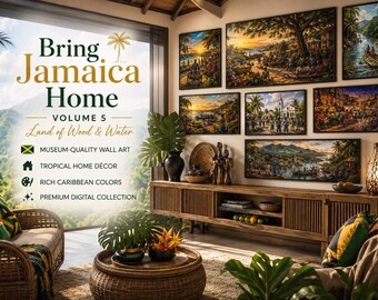 Colección One Love Jamaica Volumen 5 / Tierra de Madera y Agua / 10 Láminas Decorativas Imprimibles / Descarga Digital