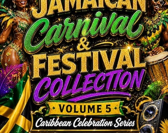 Colección de Carnavales y Festivales de Jamaica Vol. 5 Paquete PNG / Diseños de Celebraciones Caribeñas / Descarga DIGITAL